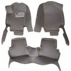 Кожаные 3D коврики Autozs Premium для Москвич 3 (2023+)/ JAC JS4 (2020+) серые 3Д ковры в автомобиль