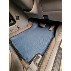 Коврики ЕВА (EVA, ЭВА, 3Д) с бортами / Toyota Camry XV40 2006-2011 / Тойота Камри XV40 левый руль передний привод /синий сота с черным кантом Авис Авто