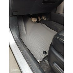 Коврики ЕВА (EVA, ЭВА, 3Д) с бортами / Toyota Camry XV40 2006-2011 / Тойота Камри XV40 левый руль передний привод /серый сота с черным кантом Авис Авто