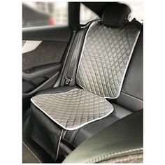 Защитная накидка под детское автокресло из экокожи, универсальная серая АвтоЕва.рф