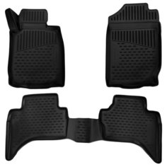 Коврики 3D в салон MITSUBISHI L200/Triton manual & automatic, 2016->, Double cab, правый руль, 3 шт. (полиуретан) Element