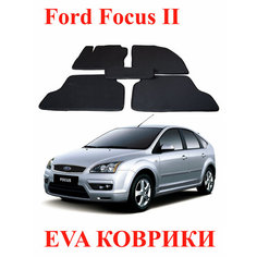 Eva (Эва Ева) коврики для FORD FOCUS 2/ Форд Фокус 2. Чёрный кант Melkumyanpride