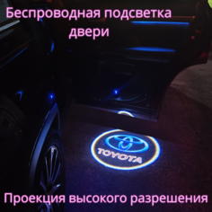 Проекция логотипа авто/Беспроводная подсветка логотипа Toyota на двери/Светильник высокого разрешения с двери авто (1 шт.) Gala Premium LED