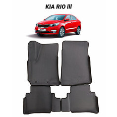 Коврики EVA 3D с бортами Kia Rio III Седан/Киа РИО 3 2011 - 2017 автомобильные ЕВА автоковрики ЭВА в салон автомобиля ЭВО