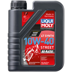 Синтетическое моторное масло LIQUI MOLY Motorbike 4T Synth Street Race 10W-40, 1 л, 1 шт.