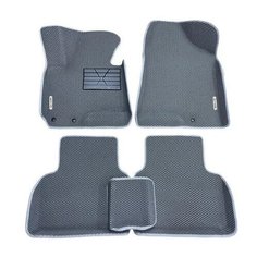 Автомобильные коврики ЕВА / EVA для Hyundai ix35 2010-2015 / Хендай ай икс 35 / 3D 3д / с бортами / серый с резиновым подпятником и 2 логотипами Gallex