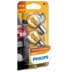 Лампа автомобильная накаливания Philips Vision 12499B2 P21/5W 12V 21/5W BAY15d 3250K 2 шт.