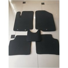 Коврики в салон EVA Hyundai Solaris I/Kia Rio III 2010-2017 г. в. черный/кант черный Престиж