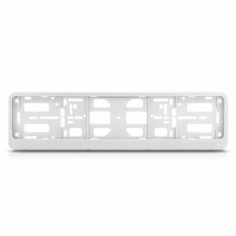 Рамка номера авто пластиковая глянцевая БЕЛАЯ без надписей АВТОТОРГ