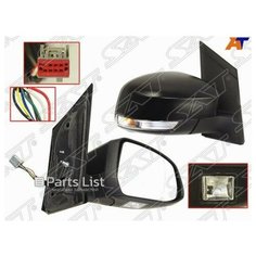 Зеркало FORD FOCUS II 08-11 RH регулировка, обогрев, поворот, подсветка, 7 контактов SAT