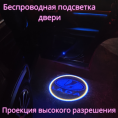 Проекция логотипа авто/Беспроводная подсветка логотипа LADA на двери/Светильник высокого разрешения с двери авто (1 шт.) Gala Premium LED