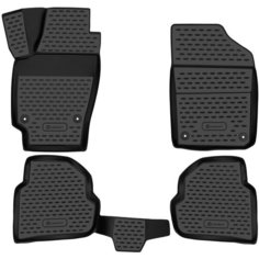 Коврики 3D в салон подходят для VW Polo (V, Vp) 2009-2020, 4 шт. сед. (полиуретан) / Фольксваген Поло Element