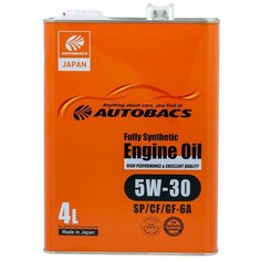 Масло моторное AUTOBACS ENGINE OIL Fully Synthetic 5W-30 SP/CF/GF-6A 4л.