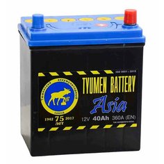 Аккумулятор автомобильный TYUMEN BATTERY ASIA 40 А/ч 370 А обр. пол. Азия авто (187x128x223) без бортика