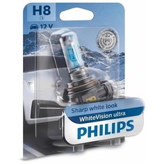 Галогенная лампа Philips H8 (35W 12V) WhiteVision Ultra (блистер) 1шт