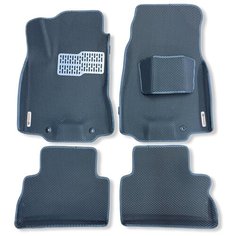 Автомобильные коврики ЕВА / EVA для Nissan X-Trail T31 2007-2015 / Ниссан Икс Трейл Т31 / 3D 3д с бортами / серый + металлический подпятник и 2 лого Gallex