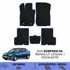 Комплект Ева ковриков для Renault Logan 1 2004-2015 / Эва коврики в салон для Рено Логан / Автоковрики eva Sa Vak S