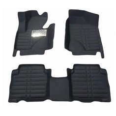 Кожаные 3D коврики Autozs Alfa для Hyundai Santa Fe II (2006-2012)/ Хендай Санта Фе 2 (2006-2012)