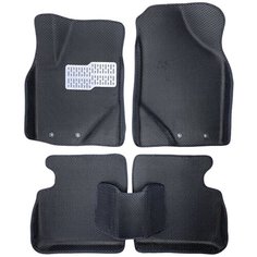 Автомобильные коврики ЕВА / EVA для Geely Emgrand EC7 2009-2016 / Джили Эмгранд EC7 / 3D 3д / с бортами / черный-черный + металлический подпятник Gallex