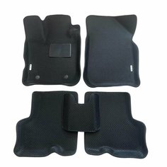 Автомобильные коврики ЕВА / EVA для Renault Logan II Stepway с 2018 / Рено Логан 2 Степвей / 3D+ с круговыми бортами / черный c резиновым подпятником и лого Gallex