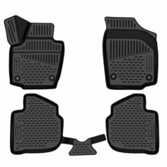 Коврики 3D SKODA Rapid(I, Iр, II), 2013-2020, 2020-, 4шт. (полиуретан) / Шкода Рапид Element