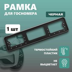 Рамка для номера автомобиля Defly, без надписи, пластиковая черная