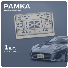 Рамка для номера пластм 290*170 ГОСТ с защелкой SKYWAY серая без надписи 1 шт, S04102010