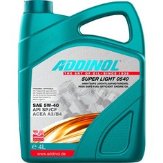 Синтетическое моторное масло ADDINOL Super Light 0540 SAE 5W-40, 4 л, 1 шт.