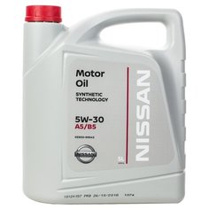 Синтетическое моторное масло Nissan 5W-30 FS A5/B5, 5 л, 1 шт.