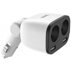 Разветвитель прикуривателя / автомобильное зарядное устройство 2 USB порта вход (прикуриватель, 12-24В) HOCO Z28 3,1A с дисплеем Hoco.