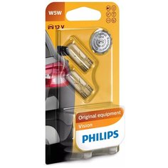 Лампа автомобильная накаливания Philips Vision 12961B2 W5W 12V 5W W2.1×9.5d 2700K 2 шт.