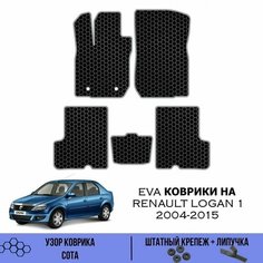 Комплект Ева ковриков для Renault Logan 1 2004-2015 / Эва коврики в салон для Рено Логан / Автоковрики eva Sa Vak S