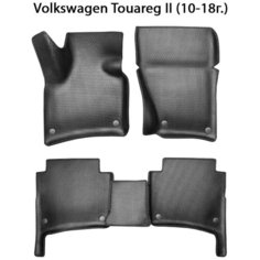 Автомобильные коврики ЭВА с Бортами для Volkswagen Touareg II (10-18г.). ЕВА соты от SUPERVIP для Вольксваген Туарег 2 (10-18г.). Серый цвет.