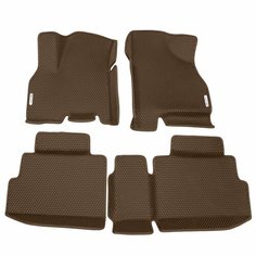 Автомобильные коврики ЭВА (EVA) для Chery Tiggo 7 Pro Max / Черри Тигго 7 Про Макс с 3D бортами 2022 - н. в. + 2 логотипа АвтоЕва.рф
