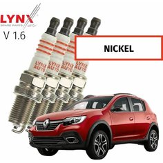 Свечи зажигания Renault SANDERO / STEPWAY (2) / Рено Сандеро 2013 2014 2015 2016 2017 2018 2019 2020 2021 2022 V1.6 K7M / никель, 4шт LYNXauto
