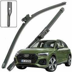 Дворники Audi Q5 (2) FY / ауди КУ5 рест. 2020 / 2021 / 2022 Щетки стеклоочистителя бескаркасные автомобильные LYNXauto 650мм-500мм к-т 2шт.