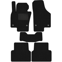 Коврики в салон текстильные Allmone "Стандарт" для Volkswagen Tiguan 1 (NF) 2006 - 2017, черные, 5шт. / Фольксваген Тигуан 1
