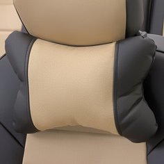 Подушки под шею из алькантары CLASSIC (комплект 2 шт шт) Черный+бежевый Автопилот