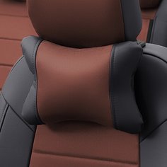 Подушки под шею из алькантары CLASSIC (комплект 2 шт шт) Черный+шоколад Автопилот