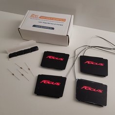 Светодиодная подсветка салона автомобиля IGZEL для Ford Focus 2, Led накладка дверных ручек светящаяся вставка, тюнинг, красный
