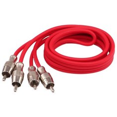 RCA-кабель Aura RCA-B21SE, красный, 2 канала, бескислородная медь (OFC), двойной экран, 1 м