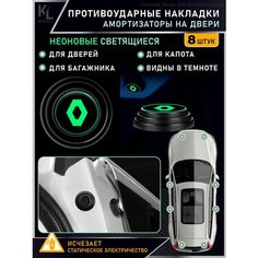 KoLeli / Накладки светящиеся противоударные универсальные, амортизаторы в авто, противоударная амортизирующая прокладка для RENAULT