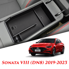 Внутренний органайзер в подлокотник для автомобиля Hyundai Sonata VIII (DN8) 2019-2023 центральный ящик для хранения мелочей My Pads