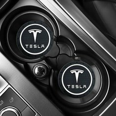 Коврик в подстаканник автомобиля TESLA, 2 шт Без бренда