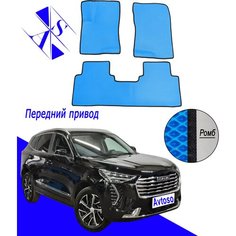 Автомобильные коврики EVA/ЕВА/ЭВА для Хавал Джолион / Haval Jolion 1 (АКПП) 2021-н. в василек черный Avtoso