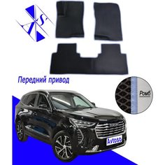 Автомобильные коврики EVA/ЕВА/ЭВА для Хавал Джолион / Haval Jolion 1 (АКПП) 2021-н. в черный василек Avtoso
