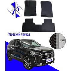 Автомобильные коврики EVA/ЕВА/ЭВА для Хавал Джолион / Haval Jolion 1 (АКПП) 2021-н. в черный серый Avtoso