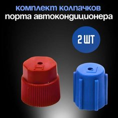 Комплект колпачков сервисного порта авто кондиционера (L/H) разноцветный 2 шт. Нет бренда