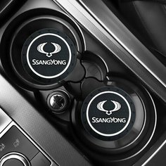Коврик в подстаканник автомобиля Ssangyong, 2 шт Без бренда