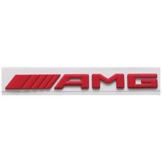 Шильдик на багажник AMG для Mercedes красный 2017+ года